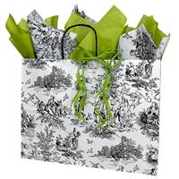 Black French Toile Paper Shopping Bags (Vogue) 