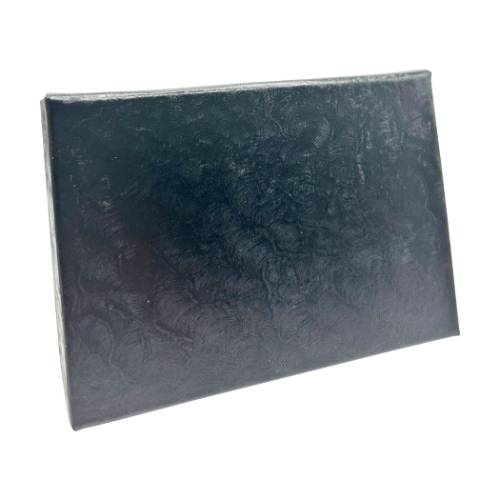 Black Frost pop-up gift card box 4 5/8" x 3 3/8" x 5/8" — pops open to display a gift card, black frosted swirl-embossed finish