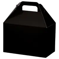 Black large gable box — solid black finish, die-cut top carry handle
