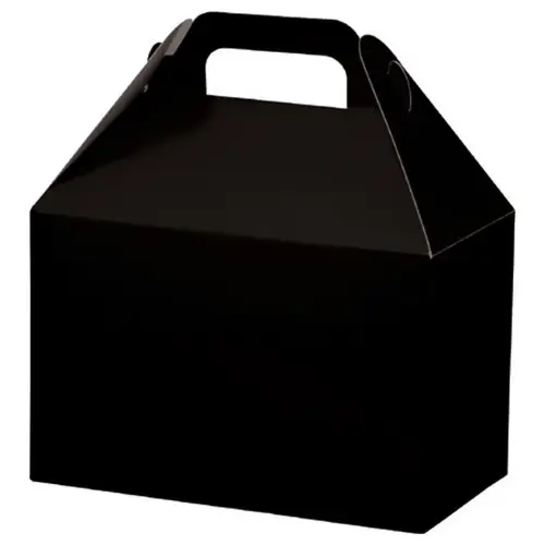 Black large gable box — solid black finish, die-cut top carry handle