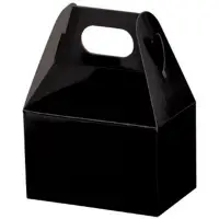 Black mini gable box — solid black finish, die-cut top carry handle