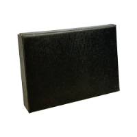Black Ribbed pop-up gift card box 4 5/8" x 3 3/8" x 5/8" — pops open to display a gift card, black ribbed-texture finish