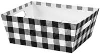 Black & White Plaid Market Tray (Large) Market Trays, Gift Basket Packaging