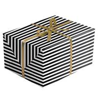 Black White Stripe Gift Wrap Paper
