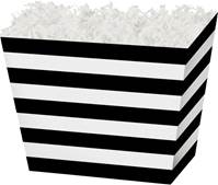 Black & White Stripes Gift Basket Boxes