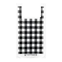 Black and White Plaid T-Shirt Bags (Medium) 