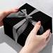 Black on Black Stripe Gift Wrap Paper - B424