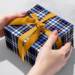 Blue Plaid Gift Wrap Paper - B484