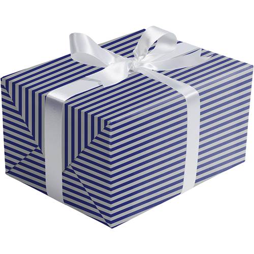 Blue Silver Stripe Gift Wrap Paper