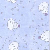 Blue Swirl Snowman Tissue Paper (Metallic Silver Highlights)