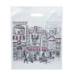 Boutique Collection medium plastic bag — Parisian city scene illustration with pink accents, gusseted