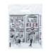 Boutique Collection small plastic bag — Parisian city scene print with pink accents, die-cut handle