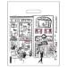 Boutique Collection small plastic bag — Parisian city scene print with pink accents, die-cut handle