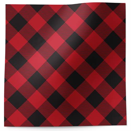 Buffalo Plaid Printed Tissue Paper — Classic deep red and black buffalo plaid large check pattern