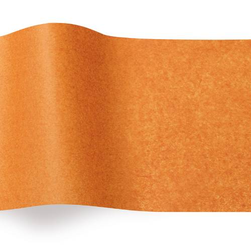 Burnt Orange Tissue Paper — Deep warm burnt orange tissue paper sheet, smooth finish