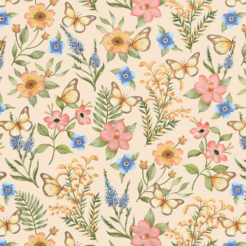 Butterfly Floral Gift Wrap Paper — versatile butterfly floral all-occasion gift wrap
