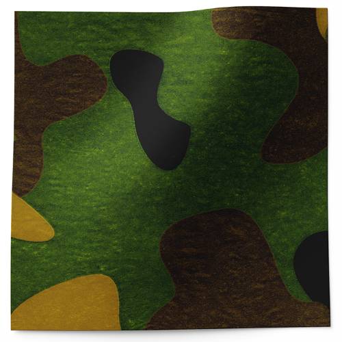 Classic military-style camouflage tissue paper in forest greens, brown, tan and black