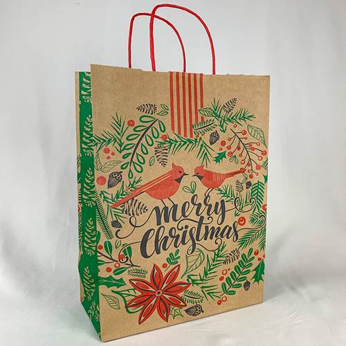 Cardinal Christmas Paper Shopping Bag (Debbie)