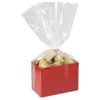 Clear cello bags sized to fit gift basket boxes