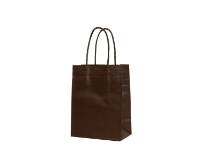 Chocolate J-Cut Shopping Bag with Twisted Paper Handle