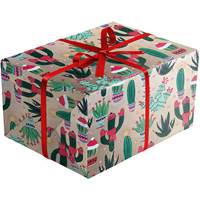 Christmas Cactus Gift Wrap Paper
