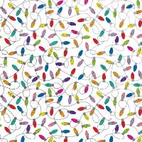 Christmas Lights White Gift Wrap Paper — Christmas Lights White Christmas gift wrap pattern