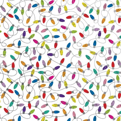 Christmas Lights White Gift Wrap Paper — Christmas Lights White Christmas gift wrap pattern