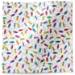 Christmas lights tissue paper with scattered multicolor bulbs on white