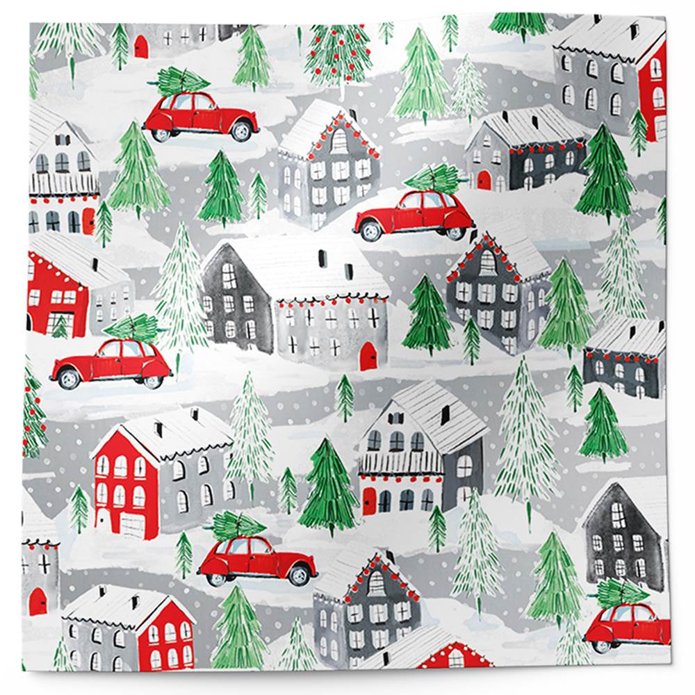 Christmas Town Tissue Paper, Holiday Tissue Paper