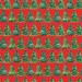 Christmas Trees Red Gift Wrap Paper - rows of decorated green Christmas trees on a bright red background