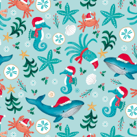 Christmas Under the Sea Gift Wrap Paper — holiday christmas under the sea printed gift wrapping paper