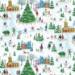 Christmas Village Gift Wrap Paper — holiday christmas village printed gift wrapping paper
