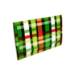 Christmas Weave gift card folder 5" x 3 3/8" x 1/8" — slim tuck-close sleeve, red, green and white plaid print, holds a standard gift card