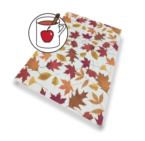 Cinnamon cider scented printed tissue paper with fall leaf pattern