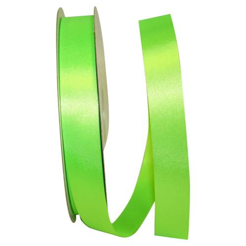 Citrus Dyna Satin ribbon on a flat spool — single-face satin with taffeta back, 7/8" width, 100 yards