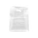 Translucent frosted clear poly shopping bag with a die-cut handle and gusseted bottom — 10 x 5 x 13