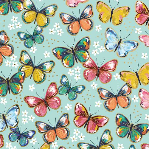 Colorful Butterflies Gift Wrap Paper — classic colorful butterflies pattern gift wrapping paper