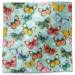 Colorful butterflies tissue paper with large illustrated butterflies in pink, orange and gold on soft teal