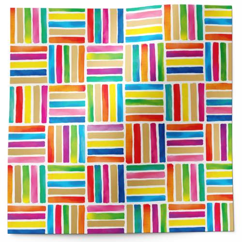 Colorful Lines printed tissue paper with hand-painted multicolor stripe pattern for bright gift packaging