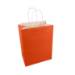 Coral kraft paper shopping bag with white interior and white twisted paper handles — 8 x 4 3/4 x 10 1/2