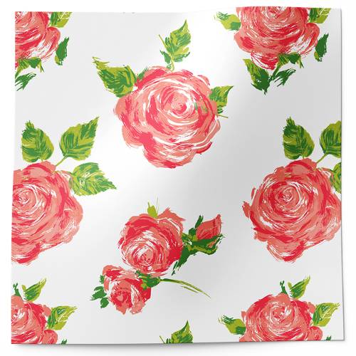 Cottage Rose printed tissue paper featuring soft painterly rose illustrations on a white background