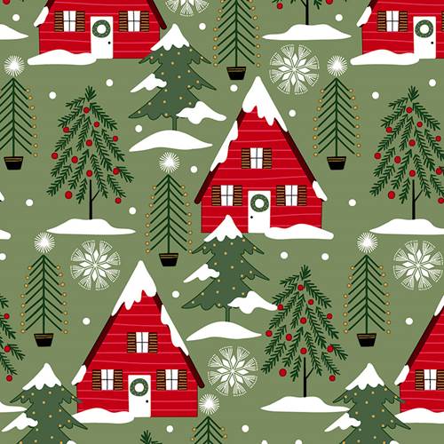 Cozy Cabins Gift Wrap Paper