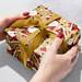 Dancing Santa Gold Gift Wrap Paper - XB507