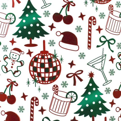 Disco Christmas Gift Wrap Paper — festive Disco Christmas holiday wrapping paper design