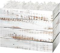 Distressed White Wood Gift Basket Boxes