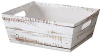 Distressed White Wood Market Tray (Large) Market Trays, Gift Basket Packaging