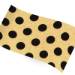 Blackberry dots printed tissue paper with bold black polka dots on a kraft-style background