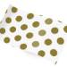 Gold dots printed tissue paper featuring metallic gold polka dots on a white background