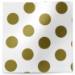 Gold dots printed tissue paper featuring metallic gold polka dots on a white background