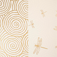 Dragonflies/Swirls Gift Wrap Paper — dragonflies/swirls with luxurious metallic finish